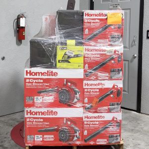 GAS BLOWERS & MORE PALLET – LOT ID: 010225 100% Tested and Working (WITH BATTERIES AND CHARGERS)