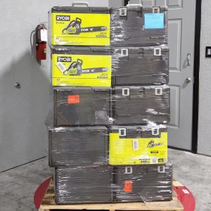 RYOBI GAS CHAINSAW PALLET – LOT ID: 060225 100% Tested and Working (WITH BATTERIES AND CHARGERS)