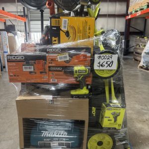 MIXED TOOLS PALLET – LOT ID: 0029 100% Tested and Working (WITH BATTERIES AND CHARGERS)