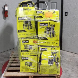 RYOBI PRESSURE WASHER PALLET – LOT ID: 410125 100% Tested and Working (WITH BATTERIES AND CHARGERS)